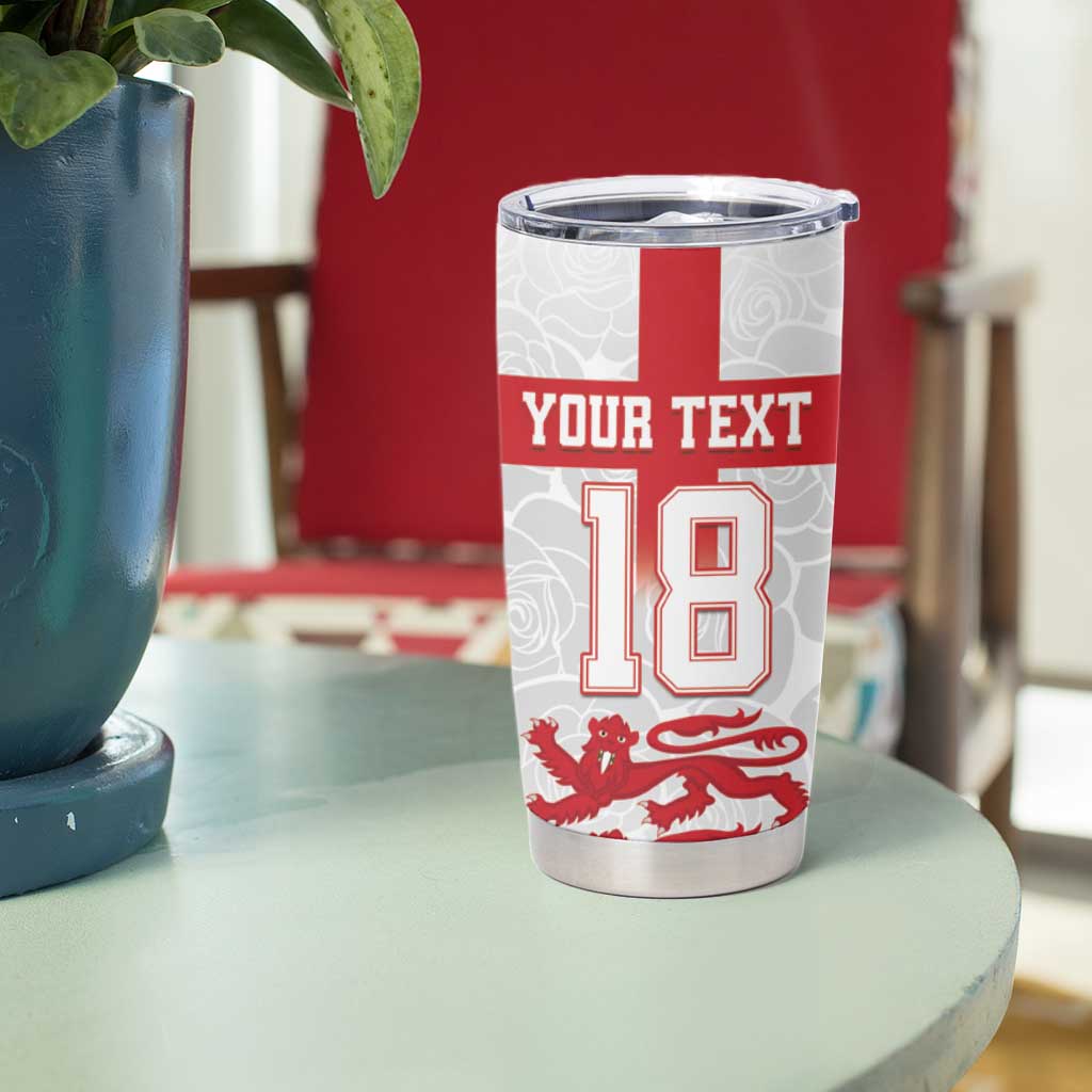 Custom England Fooball Tumbler Cup The Three Lions Red Version