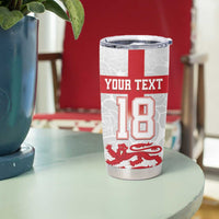 Custom England Fooball Tumbler Cup The Three Lions Red Version