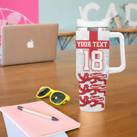 Custom England Fooball Tumbler With Handle The Three Lions Red Version