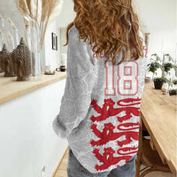 Custom England Fooball Women Casual Shirt The Three Lions Red Version
