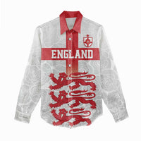 Custom England Fooball Women Casual Shirt The Three Lions Red Version