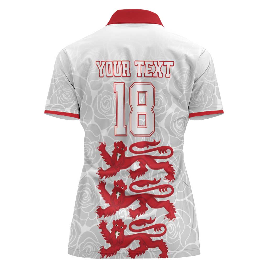 Custom England Fooball Women Polo Shirt The Three Lions Red Version