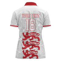 Custom England Fooball Women Polo Shirt The Three Lions Red Version