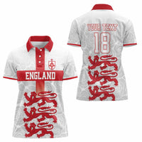Custom England Fooball Women Polo Shirt The Three Lions Red Version