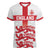 Custom England Fooball Women V-Neck T-Shirt The Three Lions Red Version