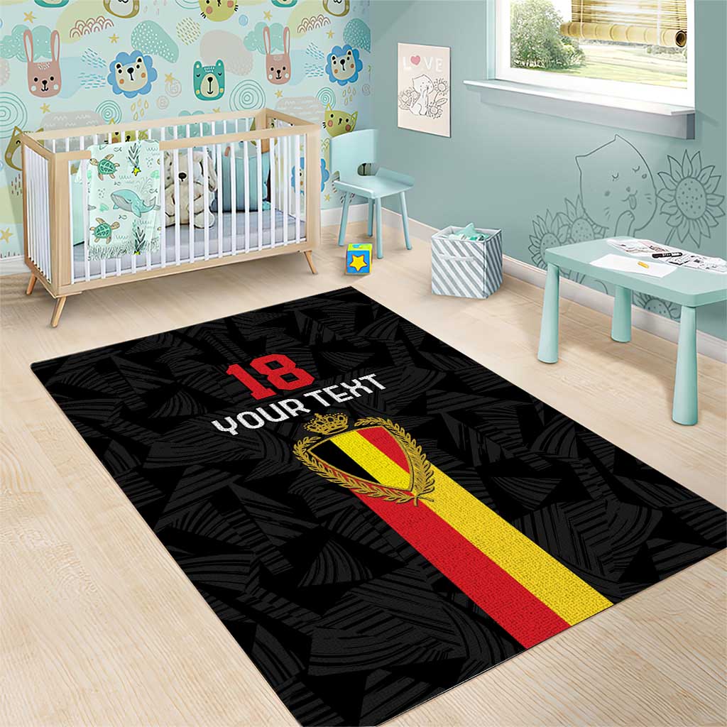 Custom Belgium Football Area Rug De Rode Duivels