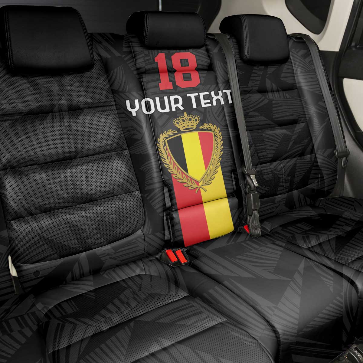 Custom Belgium Football Back Car Seat Cover De Rode Duivels