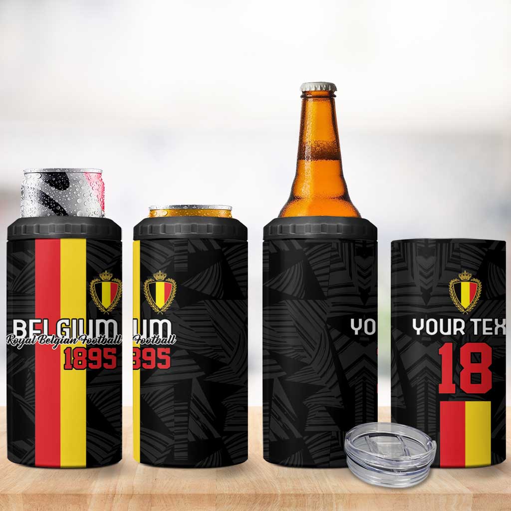 Custom Belgium Football 4 in 1 Can Cooler Tumbler De Rode Duivels
