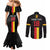 Custom Belgium Football Couples Matching Mermaid Dress and Long Sleeve Button Shirt De Rode Duivels