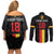 Custom Belgium Football Couples Matching Off Shoulder Short Dress and Long Sleeve Button Shirt De Rode Duivels