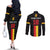 Custom Belgium Football Couples Matching Off The Shoulder Long Sleeve Dress and Long Sleeve Button Shirt De Rode Duivels