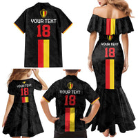 Custom Belgium Football Family Matching Mermaid Dress and Hawaiian Shirt De Rode Duivels