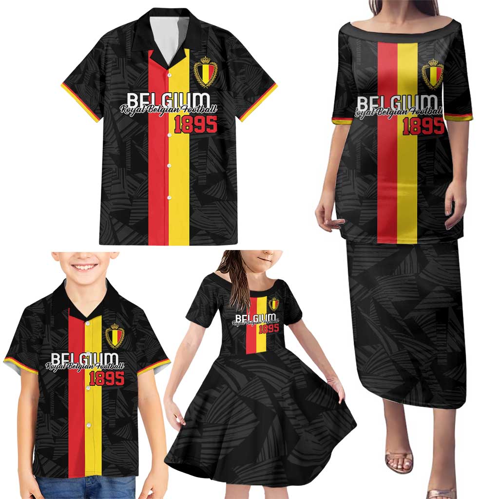 Custom Belgium Football Family Matching Puletasi and Hawaiian Shirt De Rode Duivels