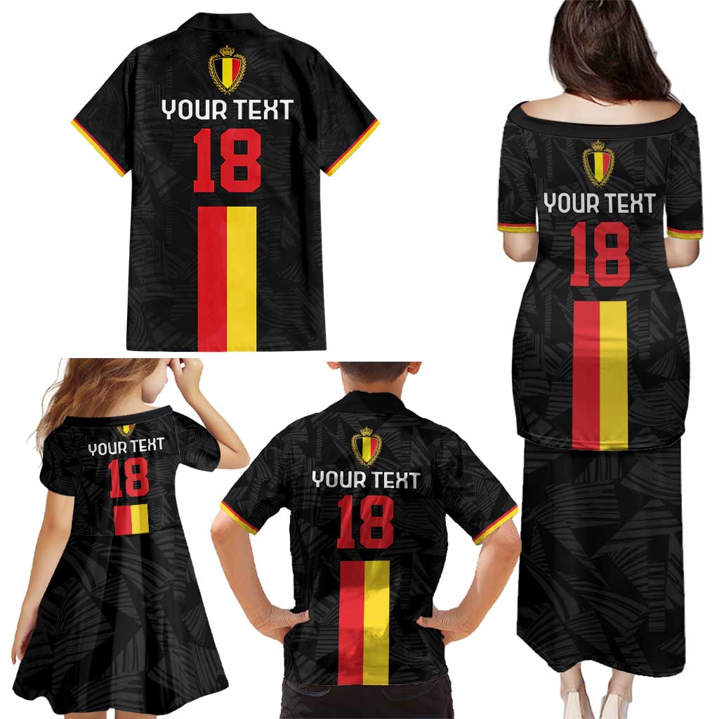 Custom Belgium Football Family Matching Puletasi and Hawaiian Shirt De Rode Duivels