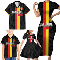 Custom Belgium Football Family Matching Short Sleeve Bodycon Dress and Hawaiian Shirt De Rode Duivels