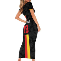 Custom Belgium Football Family Matching Short Sleeve Bodycon Dress and Hawaiian Shirt De Rode Duivels