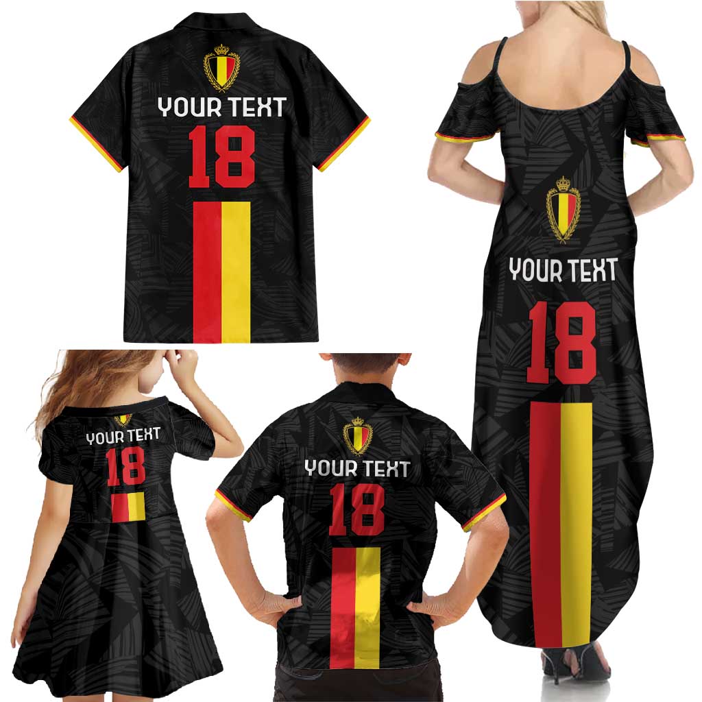 Custom Belgium Football Family Matching Summer Maxi Dress and Hawaiian Shirt De Rode Duivels