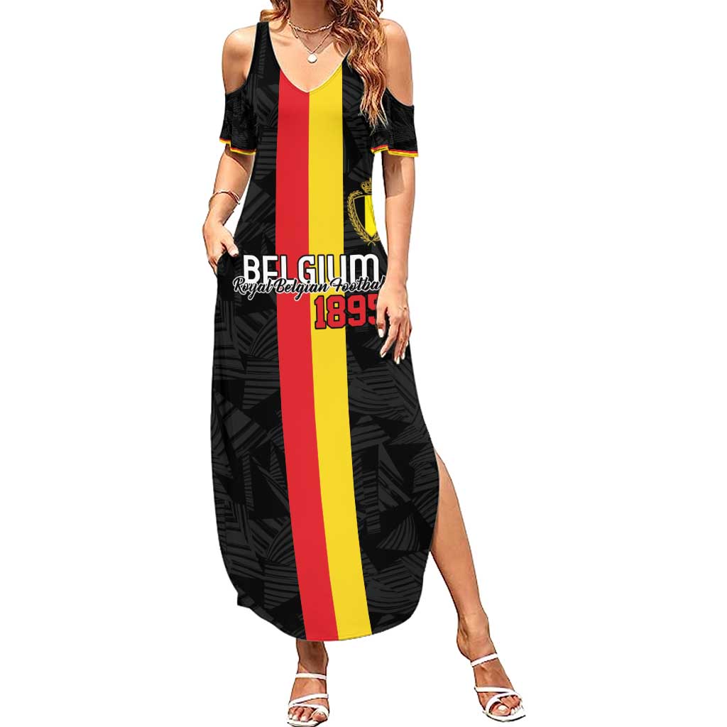 Custom Belgium Football Family Matching Summer Maxi Dress and Hawaiian Shirt De Rode Duivels