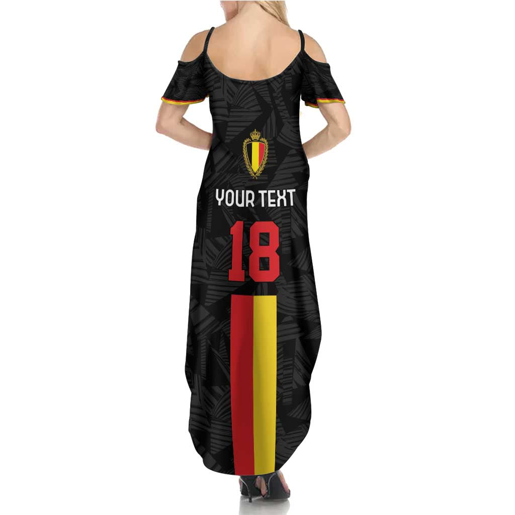 Custom Belgium Football Family Matching Summer Maxi Dress and Hawaiian Shirt De Rode Duivels