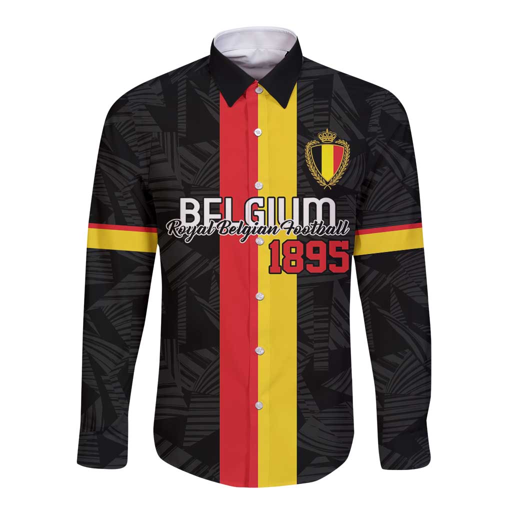 Custom Belgium Football Long Sleeve Button Shirt De Rode Duivels