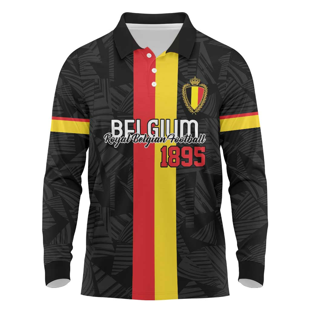 Custom Belgium Football Long Sleeve Polo Shirt De Rode Duivels