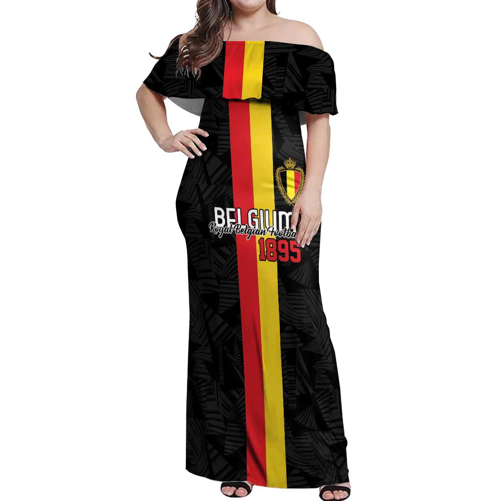 Custom Belgium Football Off Shoulder Maxi Dress De Rode Duivels