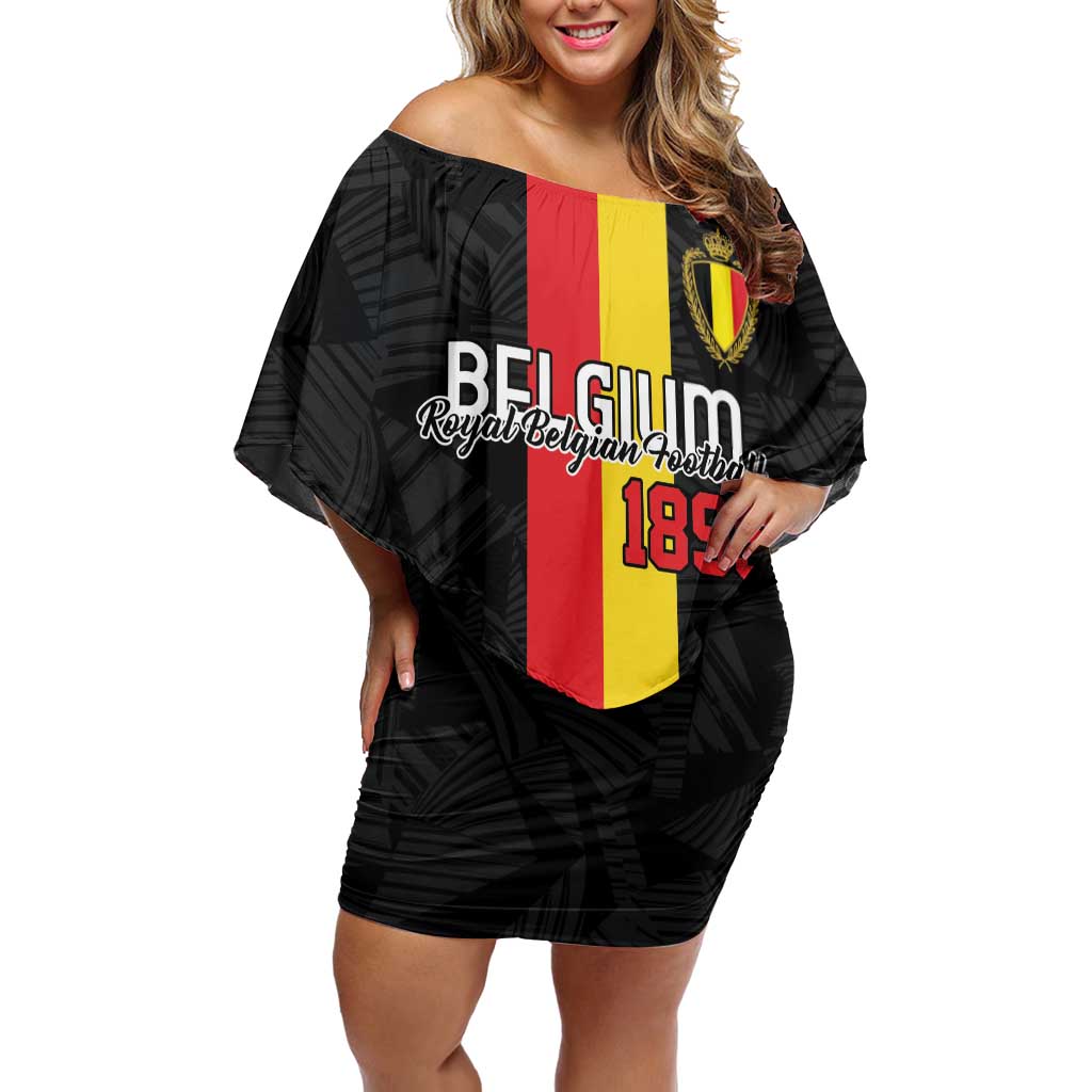 Custom Belgium Football Off Shoulder Short Dress De Rode Duivels