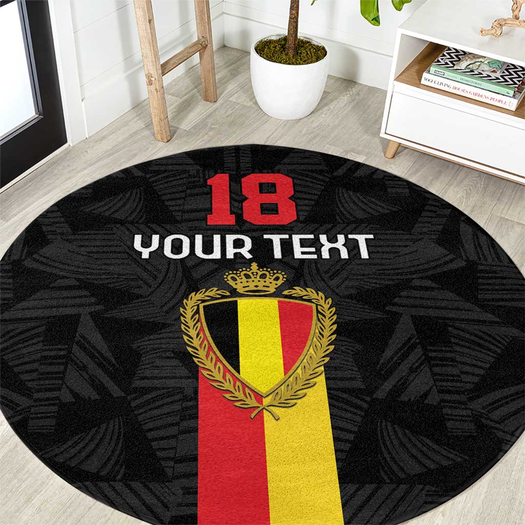 Custom Belgium Football Round Carpet De Rode Duivels