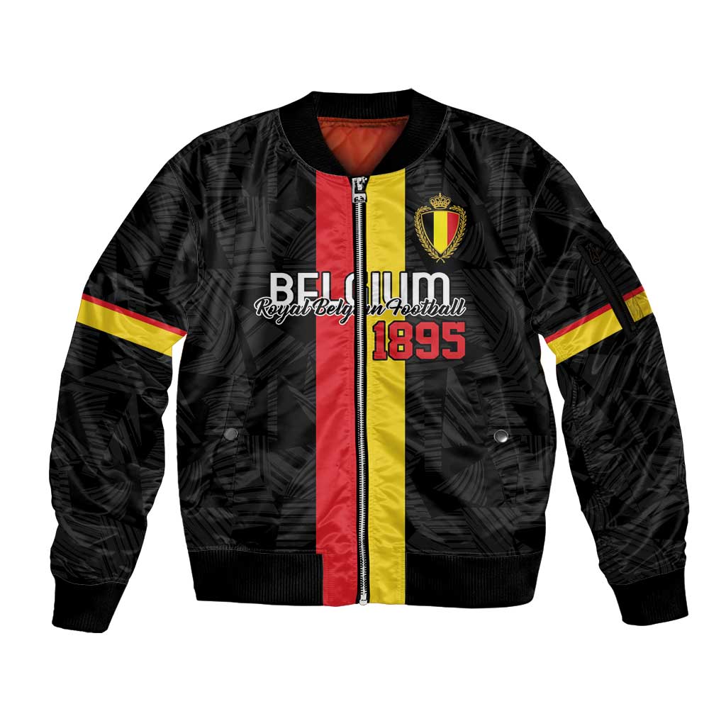 Custom Belgium Football Sleeve Zip Bomber Jacket De Rode Duivels