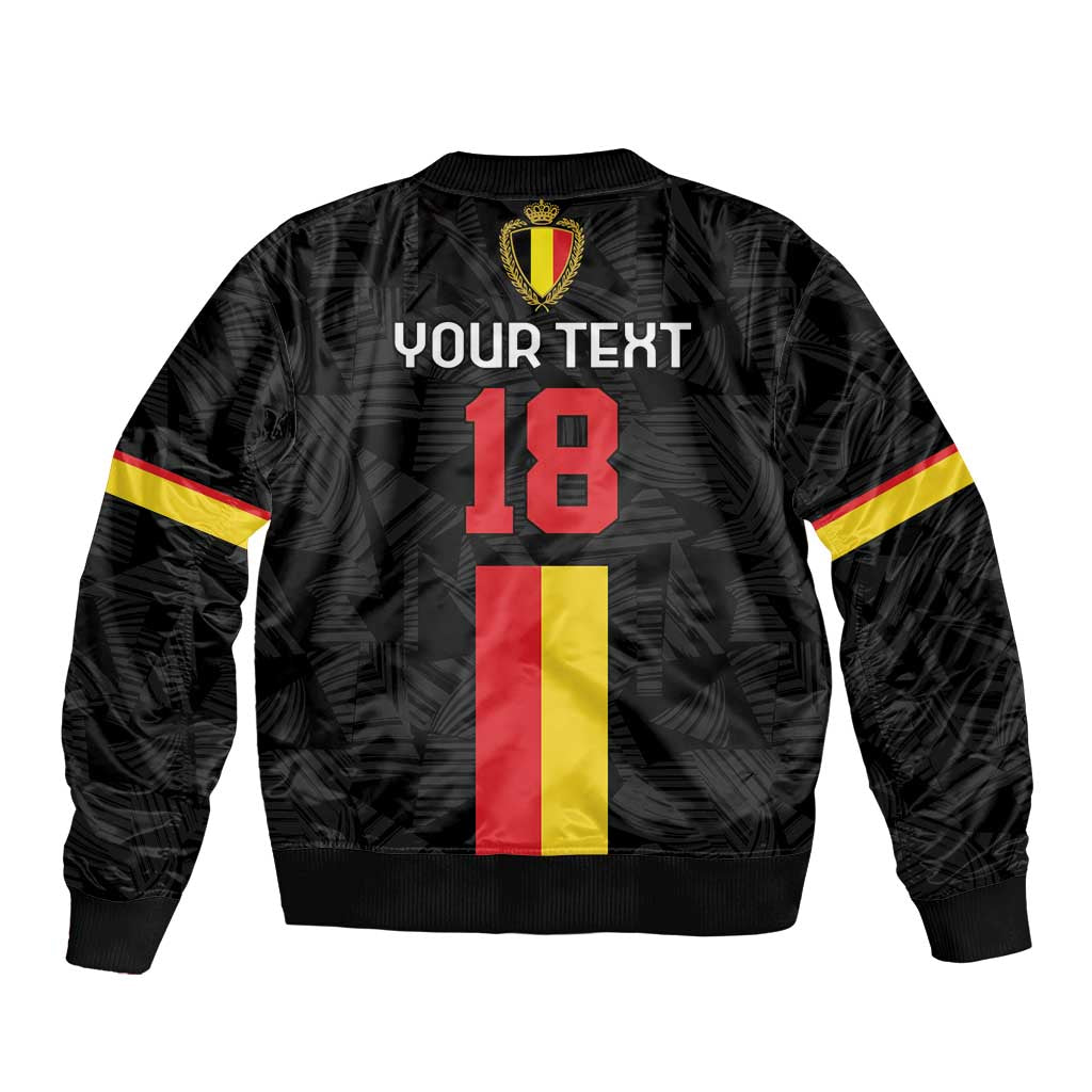 Custom Belgium Football Sleeve Zip Bomber Jacket De Rode Duivels