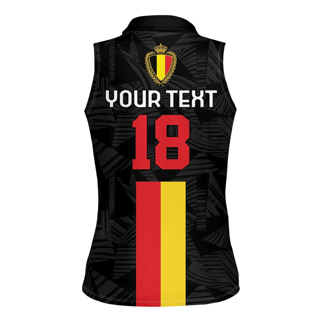Custom Belgium Football Women Sleeveless Polo Shirt De Rode Duivels