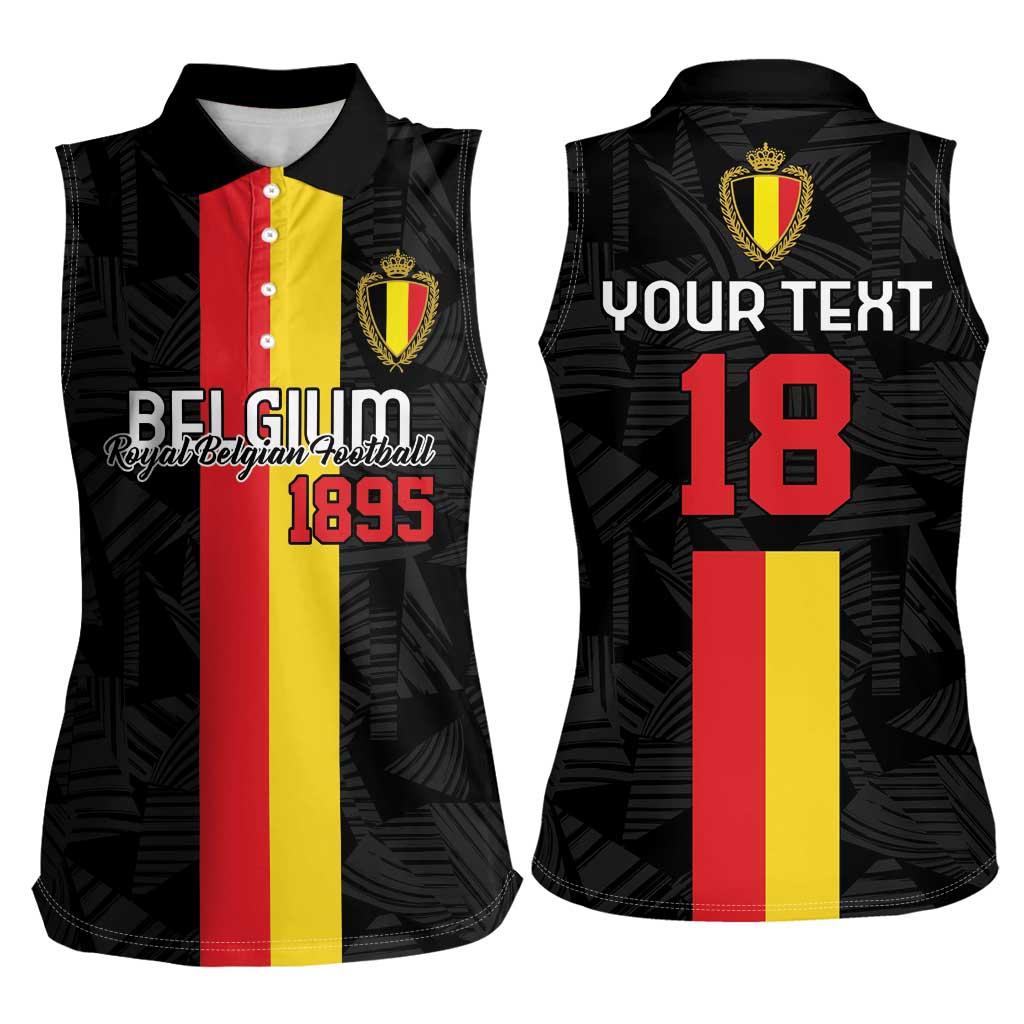 Custom Belgium Football Women Sleeveless Polo Shirt De Rode Duivels