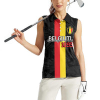 Custom Belgium Football Women Sleeveless Polo Shirt De Rode Duivels