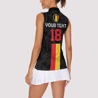 Custom Belgium Football Women Sleeveless Polo Shirt De Rode Duivels