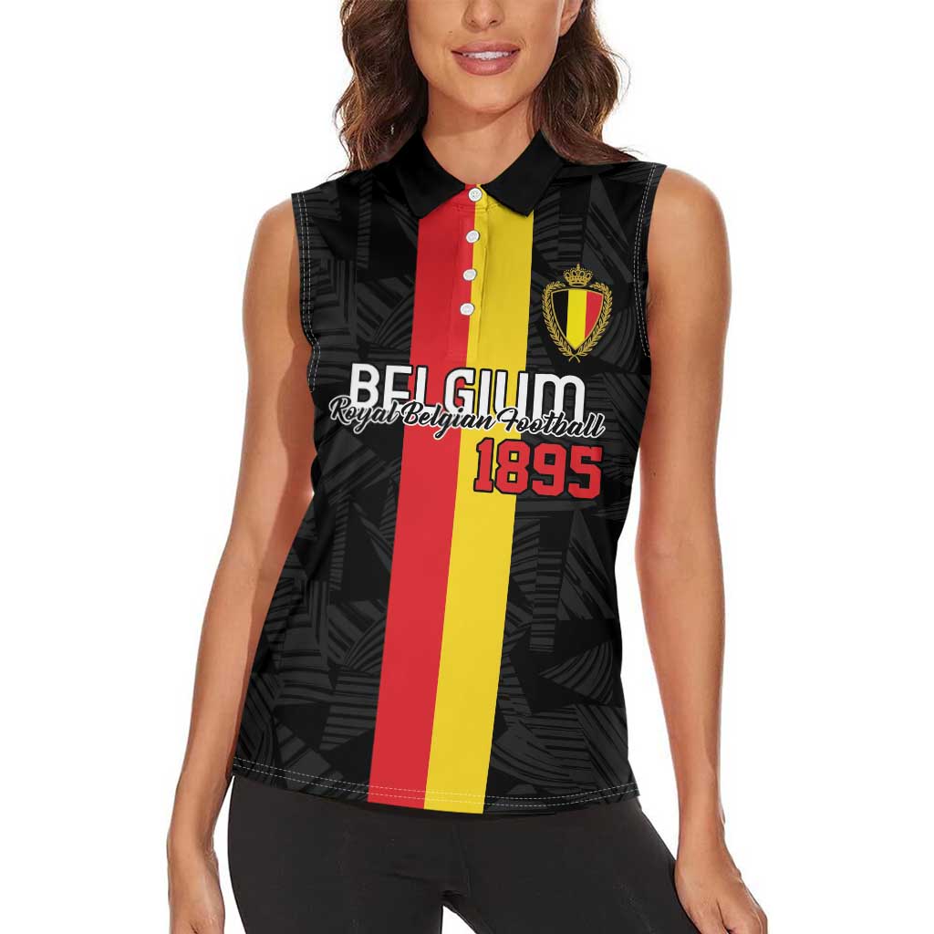 Custom Belgium Football Women Sleeveless Polo Shirt De Rode Duivels