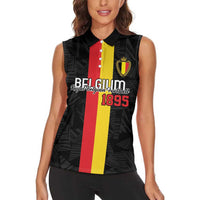 Custom Belgium Football Women Sleeveless Polo Shirt De Rode Duivels