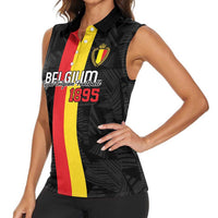 Custom Belgium Football Women Sleeveless Polo Shirt De Rode Duivels