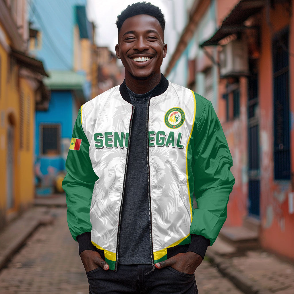 Custom Senegal Football 2026 Bomber Jacket Proud Lions of Teranga Spirit