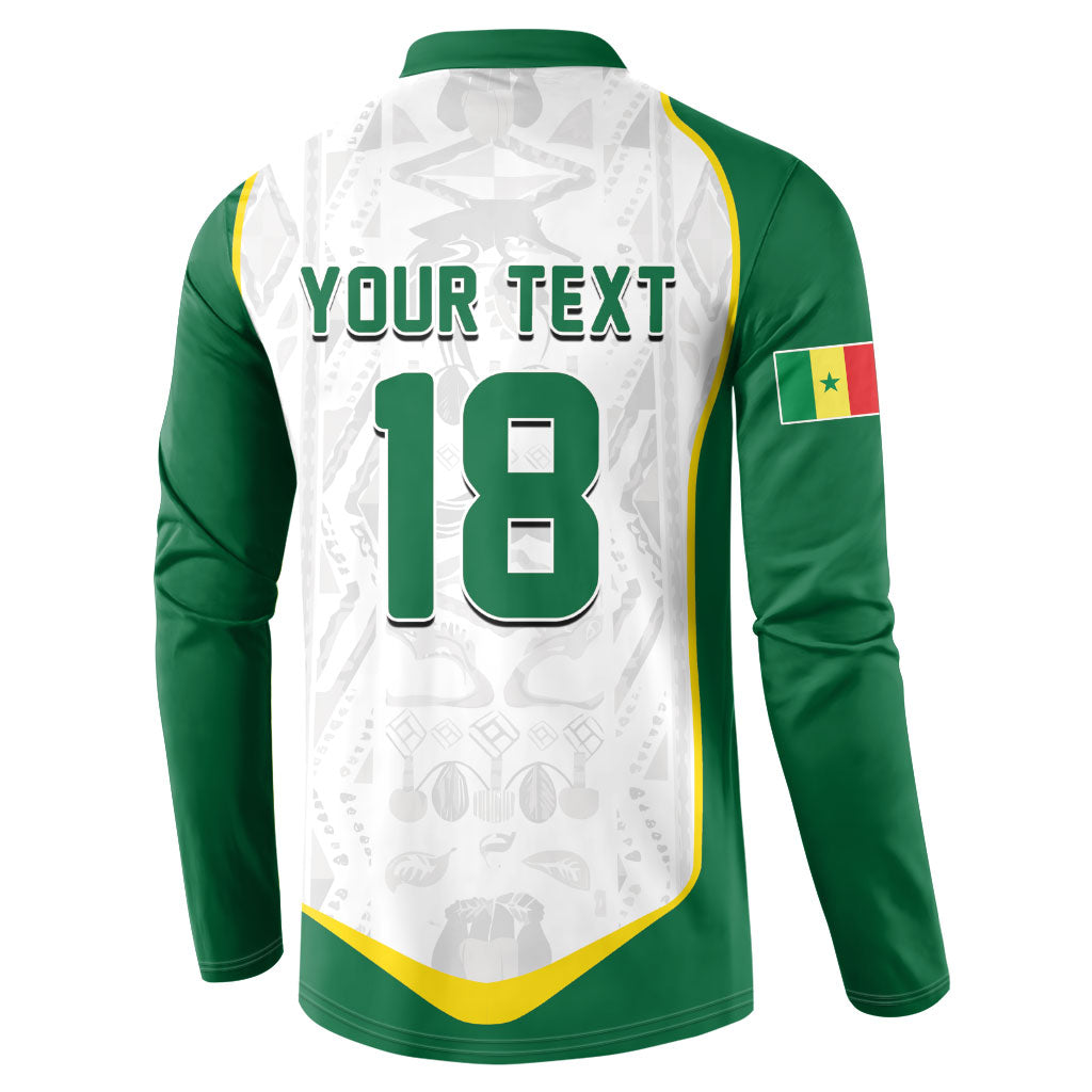 Custom Senegal Football 2026 Button Sweatshirt Proud Lions of Teranga Spirit