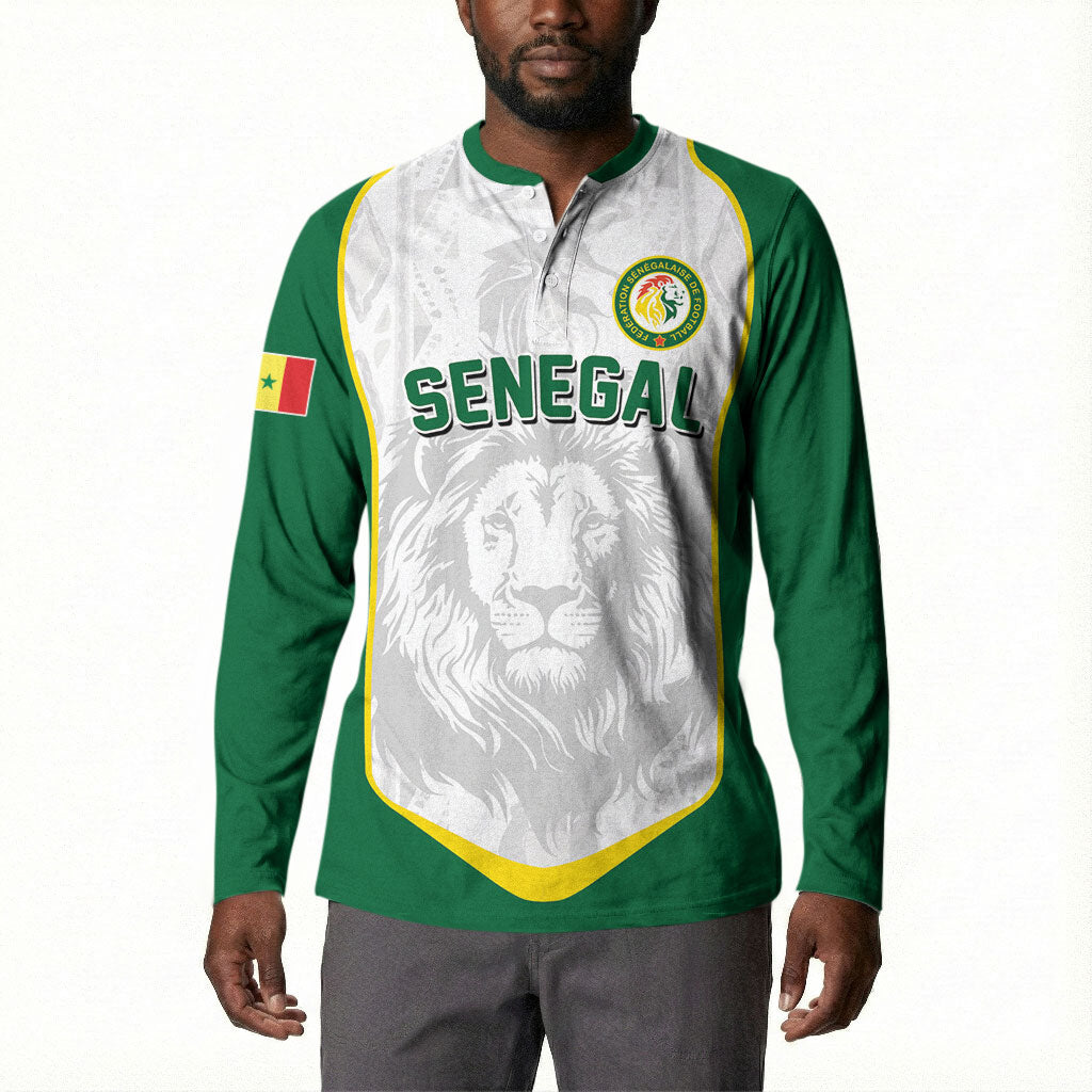 Custom Senegal Football 2026 Button Sweatshirt Proud Lions of Teranga Spirit