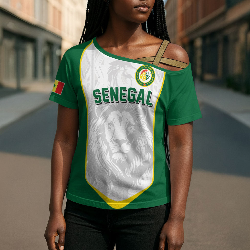 Custom Senegal Football 2026 Cross Shoulder Shirt Proud Lions of Teranga Spirit