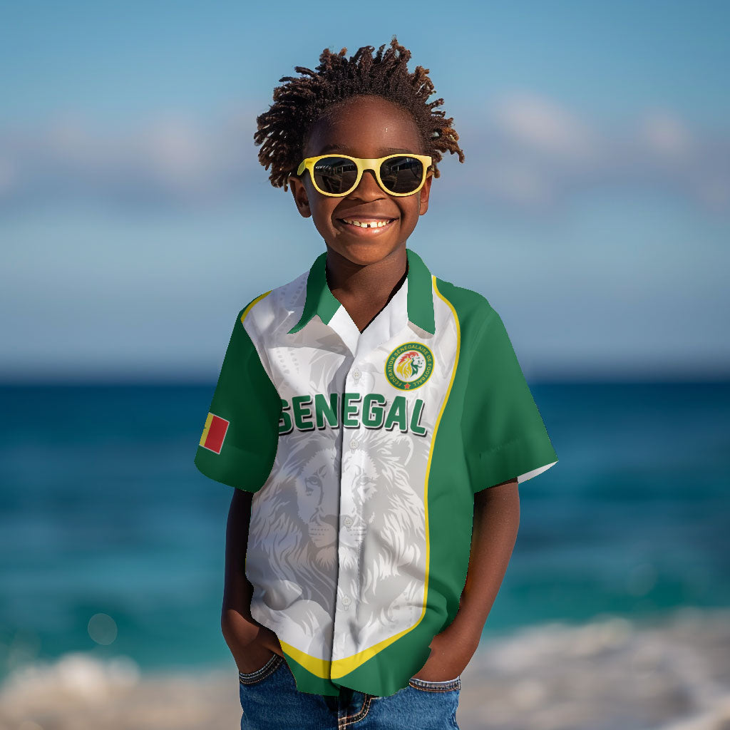 Custom Senegal Football 2026 Kid Hawaiian Shirt Proud Lions of Teranga Spirit