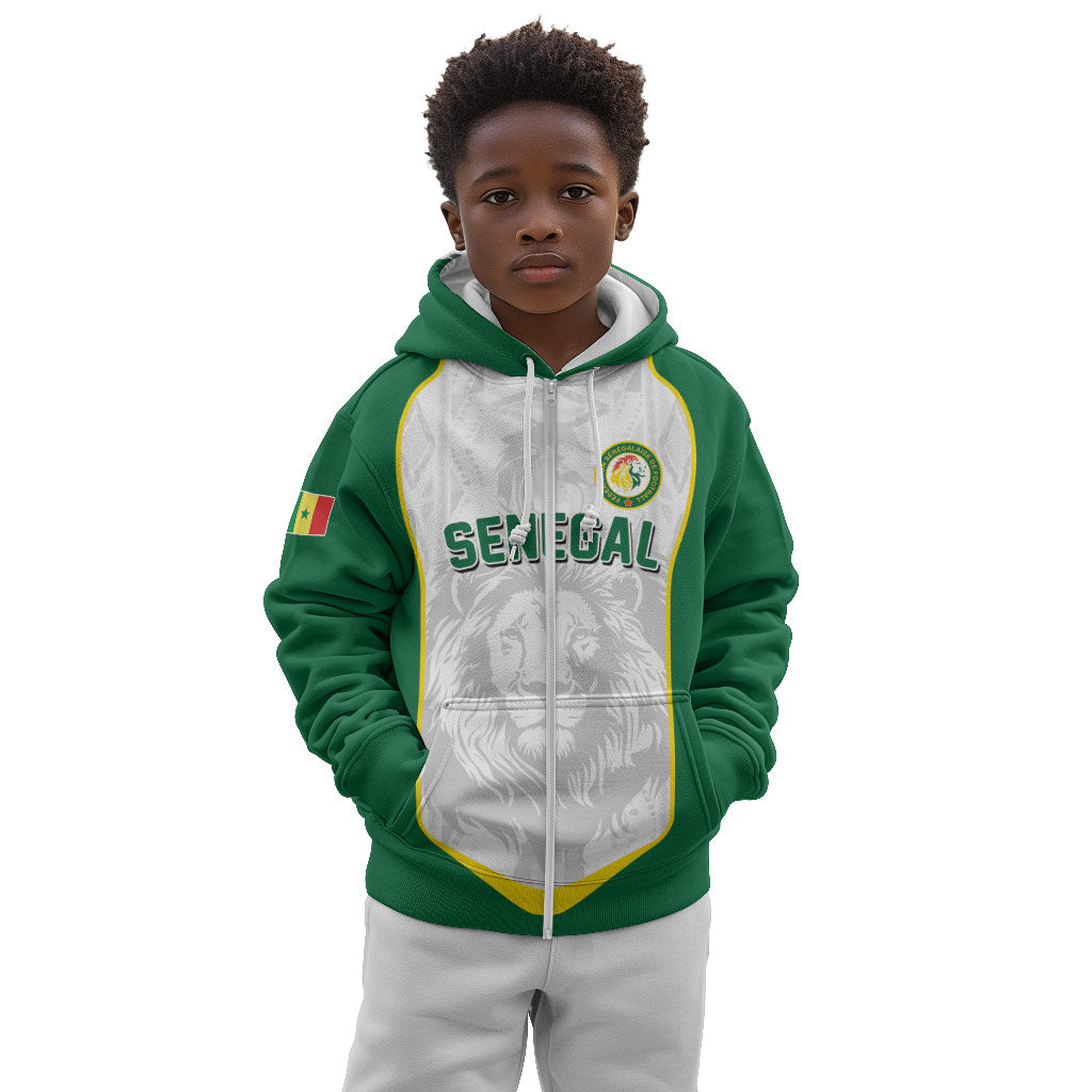 Custom Senegal Football 2026 Kid Hoodie Proud Lions of Teranga Spirit