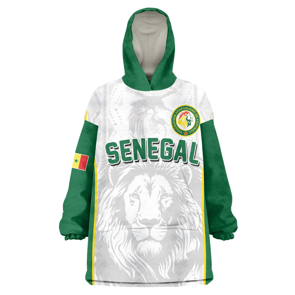 Custom Senegal Football 2026 Kid Wearable Blanket Hoodie Proud Lions of Teranga Spirit