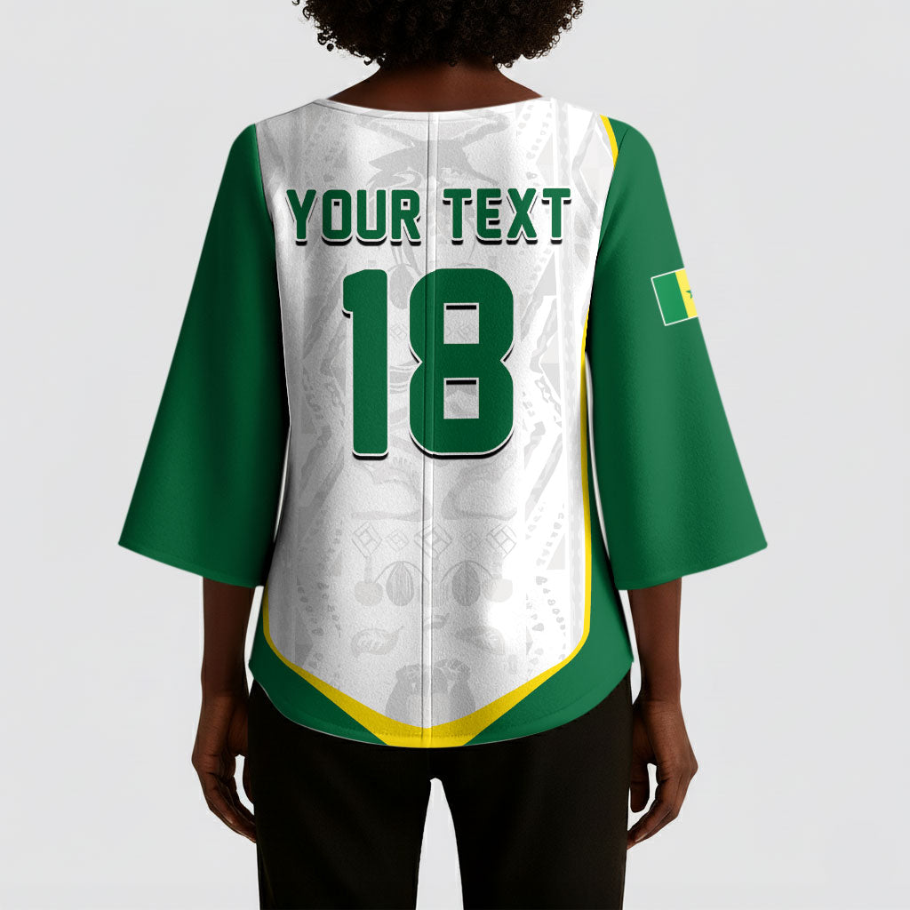 Custom Senegal Football 2026 Kimono Sleeve Blouse Proud Lions of Teranga Spirit