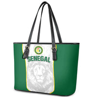 Senegal Football 2026 Leather Tote Bag Proud Lions of Teranga Spirit