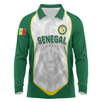 Custom Senegal Football 2026 Long Sleeve Polo Shirt Proud Lions of Teranga Spirit