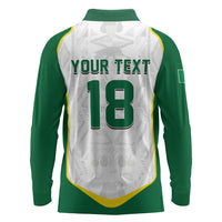 Custom Senegal Football 2026 Long Sleeve Polo Shirt Proud Lions of Teranga Spirit