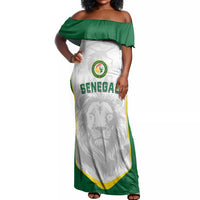 Custom Senegal Football 2026 Off Shoulder Maxi Dress Proud Lions of Teranga Spirit