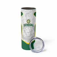 Custom Senegal Football 2026 Skinny Tumbler Proud Lions of Teranga Spirit
